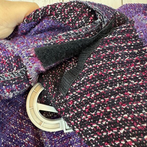 Candiss Cole Ocean Mist Purple Silk-Blend Handwoven Jacquard Jacket Size Medium - Picture 6 of 14